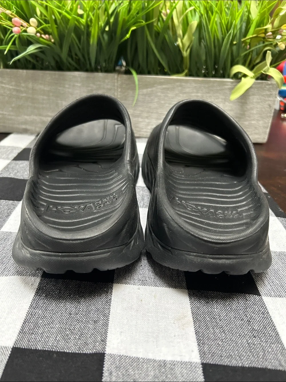 Hoka One One Black Slide Sandals